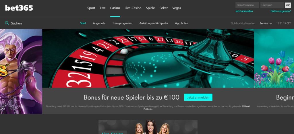 Bet365 Casino Vorschau